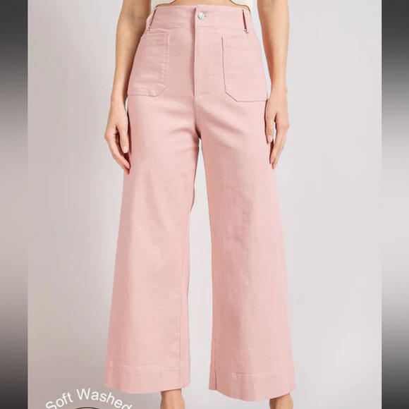 NWT ee:some Wide Leg Dusty Pink Jeans Size M - Picture 2 of 4